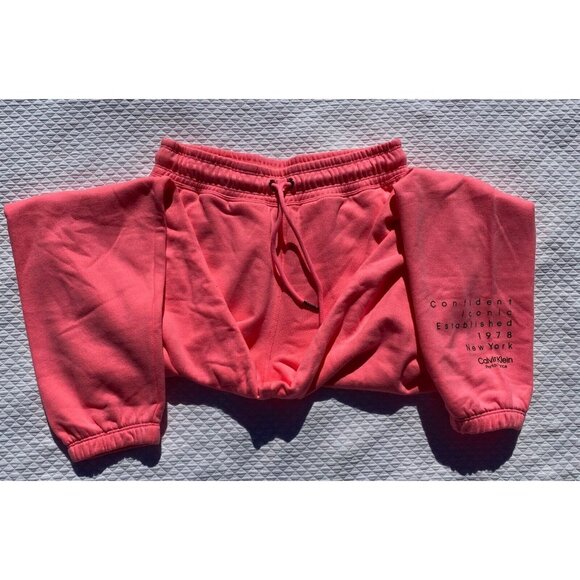 NWT Calvin Klein Performance Womens XS Logo Jogger Sweatpants Pants Pockets $59 - Picture 1 of 9